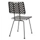 ΚΑΡΕΚΛΑ ΜΕΤΑΛΛΙΚΗ FB95693 ΜΕ WICKER ΜΑΥΡΟ ΛΕΥΚΟ 46x56x88Υ εκ.