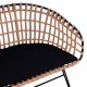 ΠΑΓΚΑΚΙ ΜΕΤΑΛΛΙΚΟ FB95692 ΜΕ WICKER ΜΑΥΡΟ ΜΠΕΖ 124x57x77Υ εκ.