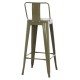 ΣΚΑΜΠΟ BAR ΜΕΤΑΛΛΙΚΟ ME ΠΛΑΤΗ ΣΕ DARK OLIVE GREEN FB98643.03 43Χ43Χ100εκ.