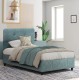 FB9648.27 ΚΡΕΒΑΤΙ, LIGHT GREEN NUBUCK-type fabric, 120x200 εκ.