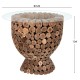 ΤΡΑΠΕΖΙ BAR ΣΤΡΟΓΓΥΛΟ FB99806 KOMMATIA ΞΥΛΟΥ TEAK Φ120x104Υ εκ.