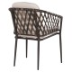 ΠΟΛΥΘΡΟΝΑ ΑΛΟΥΜΙΝΙΟΥ FB96080 ΚΑΦΕ-ΣΥΝΘ.RATTAN ΚΑΦΕ-ΜΠΕΖ ΜΑΞΙΛΑΡΙΑ 58,5x67x86Υεκ - 4τμχ