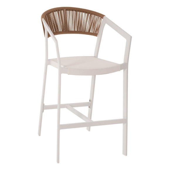 ΣΚΑΜΠΟ ΑΛΟΥΜΙΝΙΟΥ ΛΕΥΚΟ FB95892.32 ΜΕΣ. ΥΨΟΥΣ-ΜE RATTAN & TEXTILENE 57x57x99,5Yεκ.