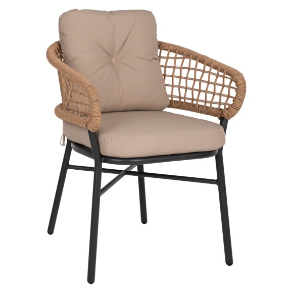 ΠΟΛΥΘΡΟΝΑ ΑΛΟΥΜΙΝΙΟΥ DARK GREY ΕΠΑΓΓΕΛΜ. RATTAN ΜΑΞΙΛΑΡΙ ΜΠΕΖ FB95863.01 60x56x84 εκ.