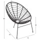 ΠΟΛΥΘΡΟΝΑ ΤΥΠΟΥ ΦΩΛΙΑ ΜΕΤΑΛΛΙΚΗ FB95458.12 ΜΕ WICKER-ΜΑΥΡΟ 73x78x88Υεκ.