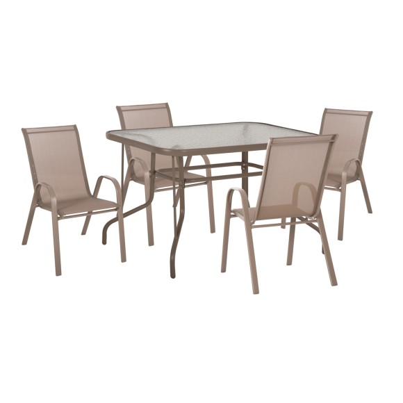 ΣΕΤ ΤΡΑΠΕΖΑΡΙΑΣ ΕΞ.ΧΩΡΟΥ 5ΤΜΧ FB95193.04 ΤΡΑΠΕΖΙ-ΚΑΡΕΚΛΕΣ ΜΕΤΑΛΛΟ ΣΑΜΠΑΝΙ