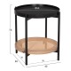 ΒΟΗΘΗΤΙΚΟ ΤΡΑΠΕΖΙ FB918031 ΓΥΑΛΙ TOP-ΜΕΤΑΛΛΟ-RATTAN ΣΕ ΦΥΣΙΚΟ Φ50x56Υεκ.