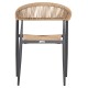 ΠΟΛΥΘΡΟΝΑ ΑΛΟΥΜΙΝΙΟΥ FB95854.02 ΑΝΘΡΑΚΙ PΕ RATTAN ΜΠΕΖ 56x55,5x78Υ εκ.