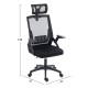 ΚΑΡΕΚΛΑ ΓΡΑΦΕΙΟΥ FB91226.01 ΜΑΥΡO PP & MESH ΥΦΑΣΜΑ 47x47x128Υεκ