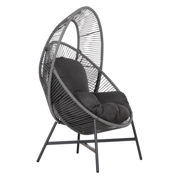 ΠΟΛΥΘΡΟΝΑ-ΦΩΛΙΑ FB96506.01 ΓΚΡΙ ΜΕΤΑΛΛΟ-P.E.RATTAN-ΜΑΞΙΛΑΡΙΑ 90x85x154Υεκ