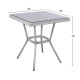 ΤΡΑΠΕΖΙ ΑΛΟΥΜΙΝΙΟΥ 70X70X76 BAMBOO FB95568.01 ΛΕΥΚΗ ΠΑΤΙΝΑ ΜΕ ΓΥΑΛΙ