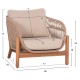 LOUNGE ΣΕΤ FB921214 ΤΡΑΠΕΖΙ & 2 ΠΟΛΥΘΡΟΝΕΣ--ΞΥΛΟ ΑΚΑΚΙΑΣ-ΑΛΟΥΜΙΝΙΟ-ΣΧΟΙΝΙ