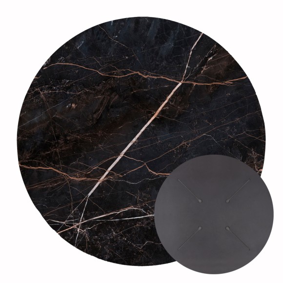 ΕΠΙΦΑΝΕΙΑ ΤΡΑΠΕΖΙΟΥ HPL ΣΤΡΟΓΓΥΛΗ FB95841.34 BLACK MARBLE Φ60εκ. - 2τμχ