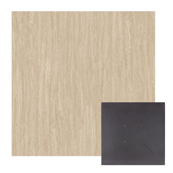 ΕΠΙΦΑΝΕΙΑ ΤΡΑΠΕΖΙΟΥ HPL ΤΕΤΡΑΓΩΝΗ FB95838.35 TRAVERTINE 70x70εκ. - 2τμχ