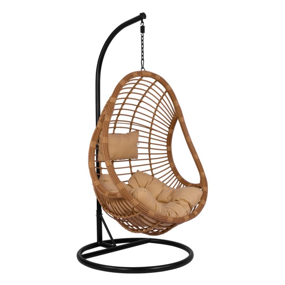 ΚΡΕΜΑΣΤΗ ΠΟΛΥΘΡΟΝΑ ΦΩΛΙΑ FB95541.01 ΜΕ WICKER & ΜΑΞΙΛΑΡΙΑ ΜΠΕΖ Φ95Χ195Υ εκ.