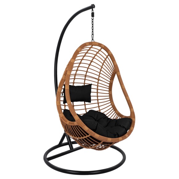 ΚΡΕΜΑΣΤΗ ΠΟΛΥΘΡΟΝΑ ΦΩΛΙΑ FB95541.04 ΜΕ ΜΠΕΖ WICKER & ΜΑΥΡΑ ΜΑΞΙΛΑΡΙΑ Φ105Χ195Υ εκ.
