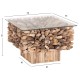 ΤΡΑΠΕΖΙ ΣΑΛΟΝΙΟΥ ΤΕΤΡΑΓΩΝΟ FB99961 DRIFTWOOD--ΓΥΑΛΙ 75x75x51Υεκ.