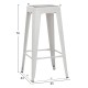 ΣΚΑΜΠΟ BAR FB98642.21 ΜΕΤΑΛΛΙΚΟ ΣΕ ΛΕΥΚΟ ΜΑΤ 43x43x78Υεκ.
