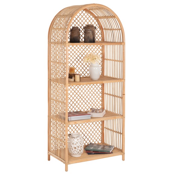 ΒΙΒΛΙΟΘΗΚΗ FB99552 ΑΠΟ ΦΥΣΙΚΟ RATTAN ΣΕ ΦΥΣΙΚΟ ΧΡΩΜΑ 80x40x182Υεκ.