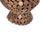 ΤΡΑΠΕΖΙ BAR ΣΤΡΟΓΓΥΛΟ FB99806 KOMMATIA ΞΥΛΟΥ TEAK Φ120x104Υ εκ.