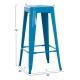 ΣΚΑΜΠΟ BAR FB98642.08 ΜΕΤΑΛΛΙΚΟ ΣΕ ΜΠΛΕ 43x43x78Υεκ.
