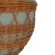 ΤΡΑΠΕΖΙ ΣΑΛΟΝΙΟΥ FB918165 FIBER CEMENT ΠΡΑΣΙΝΟ-RATTAN ΦΥΣΙΚΟ Φ56x47Υεκ.