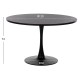 ΤΡΑΠΕΖΙ ΤΡΑΠΕΖΑΡΙΑΣ FB99422.12 ΣΤΡΟΓΓΥΛΟ BLACK MARBLE Φ120x74Yεκ.