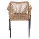 ΠΟΛΥΘΡΟΝΑ ΑΛΟΥΜΙΝΙΟY FB95771.02 ΓΚΡΙ ΜΕ P.E.TWIST RATTAN ΜΠΕΖ 55x63x82Y εκ.