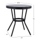 ΤΡΑΠΕΖΙ ΑΛΟΥΜΙΝΙΟΥ Φ70 BAMBOO FB95532.02 ΜΑΥΡΟ ΜΕ ΓΥΑΛΙ Φ70X76 εκ