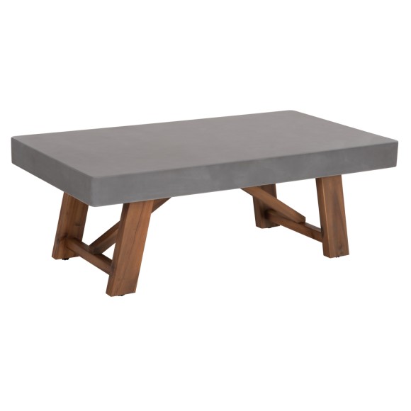 ΤΡΑΠΕΖΙ ΜΕΣΗΣ FB96595.01 ΓΚΡΙ FIBER CEMENT--ΞΥΛΟ ΑΚΑΚΙΑΣ 130x70x46Υεκ.
