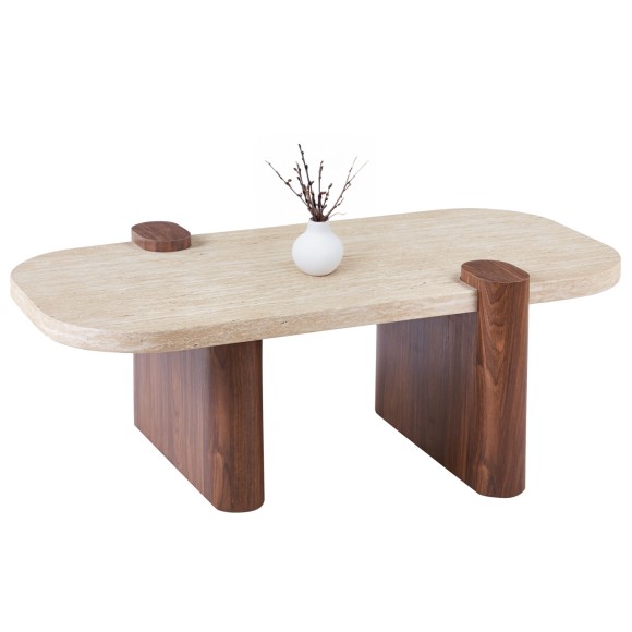 ΤΡΑΠΕΖΙ ΣΑΛΟΝΙΟΥ FB918435 MDF TOP ΟΨΗ ΤΡΑΒΕΡΤΙΝΑΣ-MDF ΠΟΔΙΑ ΚΑΡΥΔΙ 120x60x40Υεκ