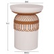 ΒΟΗΘΗΤΙΚΟ ΤΡΑΠΕΖΙ FB918159.02 FIBER CEMENT ΛΕΥΚΟ & RATTAN--Φ60x76,5Υεκ