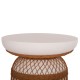 ΒΟΗΘΗΤΙΚΟ ΤΡΑΠΕΖΙ FB918159.02 FIBER CEMENT ΛΕΥΚΟ & RATTAN--Φ60x76,5Υεκ
