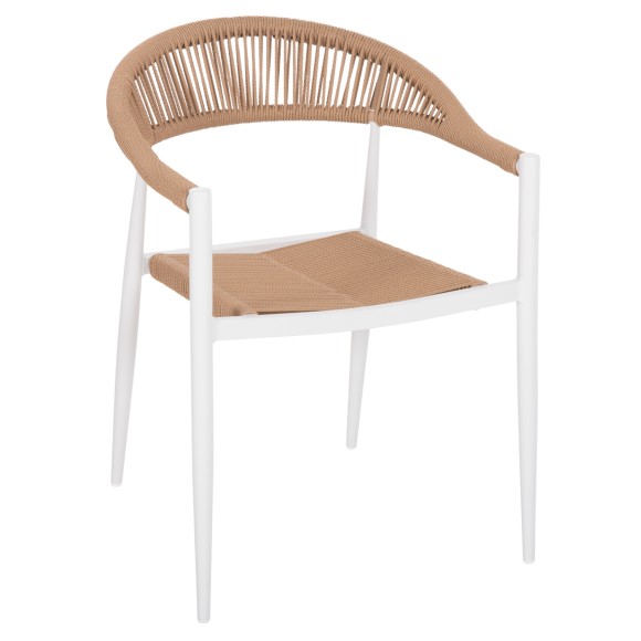 ΠΟΛΥΘΡΟΝΑ ΑΛΟΥΜΙΝΙΟΥ ΛΕΥΚΗ PΕ RATTAN ΜΠΕΖ FB95854.01 56x55,5x78Υεκ.