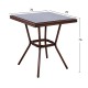 ΤΡΑΠΕΖΙ ΑΛΟΥΜΙΝΙΟΥ 70X70X76Υ ΜΕ ΟΨΗ BAMBOO FB95568.03 ΚΑΦΕ ΜΕ ΓΥΑΛΙ
