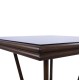 ΤΡΑΠΕΖΙ ΑΛΟΥΜΙΝΙΟΥ 70X70X76Υ ΜΕ ΟΨΗ BAMBOO FB95568.03 ΚΑΦΕ ΜΕ ΓΥΑΛΙ