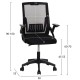 ΚΑΡΕΚΛΑ ΓΡΑΦΕΙΟΥ FB91225.01 PP & MESH ΥΦΑΣΜΑ--ΜΑΥΡΟ 58x55x100Υεκ