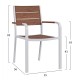 ΠΟΛΥΘΡΟΝΑ ΑΛΟΥΜΙΝΙΟΥ ΛΕΥΚΗ ΜΕ POLYWOOD FB95127.01 55x56x85Υ εκ.