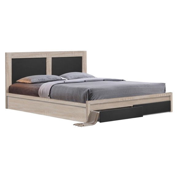 ΚΡΕΒΑΤΙ FB9312.04 ΜΕ 2 ΣΥΡΤΑΡΙΑ SONOMA-ΓΚΡΙ ΓΙΑ ΣΤΡΩΜΑ 150x200εκ.