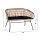 ΠΑΓΚΑΚΙ ΜΕΤΑΛΛΙΚΟ FB95692 ΜΕ WICKER ΜΑΥΡΟ ΜΠΕΖ 124x57x77Υ εκ.