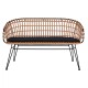 ΠΑΓΚΑΚΙ ΜΕΤΑΛΛΙΚΟ FB95692 ΜΕ WICKER ΜΑΥΡΟ ΜΠΕΖ 124x57x77Υ εκ.