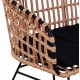 ΠΑΓΚΑΚΙ ΜΕΤΑΛΛΙΚΟ FB95692 ΜΕ WICKER ΜΑΥΡΟ ΜΠΕΖ 124x57x77Υ εκ.