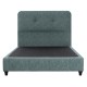 FB9648.27 ΚΡΕΒΑΤΙ, LIGHT GREEN NUBUCK-type fabric, 120x200 εκ.