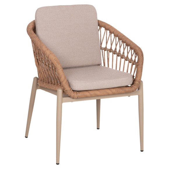 ΠΟΛΥΘΡΟΝΑ ΑΛΟΥΜΙΝΙΟΥ FB96272.03 ΚΑΠΟΥΤΣΙΝΟ-P.E.RATTAN-ΜΠΕΖ ΥΦΑΣΜΑ 65x60x76Υεκ
