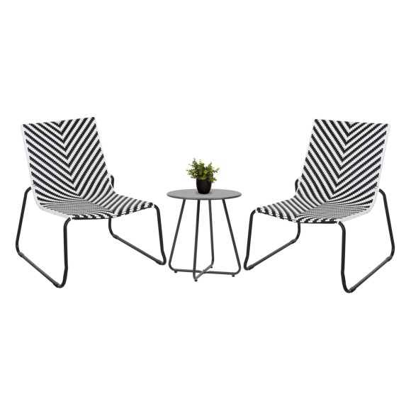 ΣΕΤ LOUNGE 3TMX ΕΞ.ΧΩΡΟΥ FB921193 ΜΕΤΑΛΛΟ ΣΕ ΓΚΡΙ--ΣΥΝΘ.RATTAN ΣΕ ΛΕΥΚΟ-ΜΑΥΡΟ
