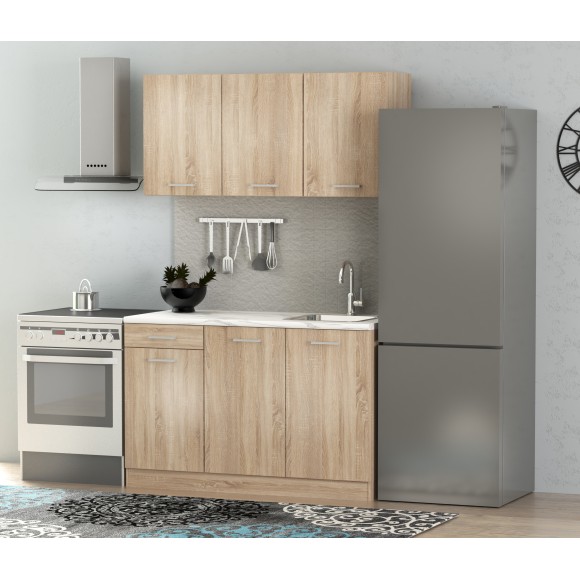 ΚΟΥΖΙΝΑ DIAS 130X50X200 ΜΕ ΠΑΓΚΟ ΚΑΙ ΑΡΜΟΚΑΛΥΠΤΡΟ SONOMA (NATURAL)