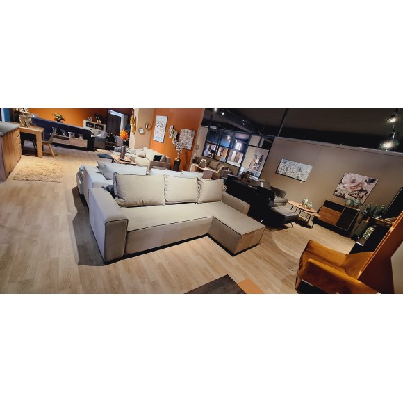 ΚΑΝΑΠΕΣ ΚΡΕΒΑΤΙ  ΓΩΝΙΑ FLEXY ΜΠΕΖ CORNER 271x160cm 51-112 (ΕΙΣΑΓΩΓΗΣ)