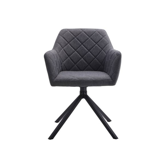 ΚΑΡΕΚΛΑ ΤΡΑΠΕΖΑΡΙΑΣ PATTI  56*60*81 ΓΚΡΙ ΜΕΤΑΛ ΠΟΔΙΑ ΠΕΡΙΣΤΡΟΦΙΚΗ