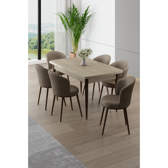 ΣΕΤ 5ΤΜΧ ΤΡΑΠΕΖΙ NIREAS 130-174Χ77+ 4 ΚΑΡΕΚΛΕΣ IRA (376.20.104203+4ΤΜX 376.20.204218)