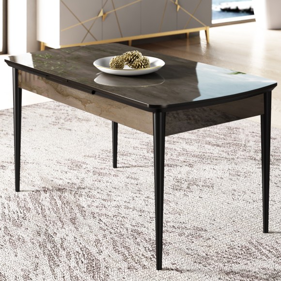 ΤΡΑΠΕΖΙ ΤΡΑΠΕΖΑΡΙΑΣ  ARIS ΕΠΕΚΤΕΙΝΟΜΕΝΟ 78Χ132--170Χ80 ANTHRACITE IRONY (ΕΙΣΑΓΩΓΗΣ)